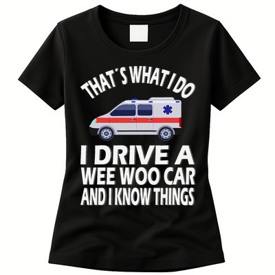 Wee Woo Car Funny Paramedic Womens T-Shirt