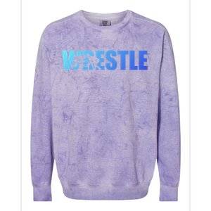 Wrestle Wrestling Cool Gift Colorblast Crewneck Sweatshirt