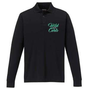 Wo With Curly Hair Wild Like My Curls Curly Gift Performance Long Sleeve Polo