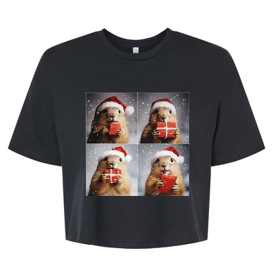 Winter Wonderland Christmas Prairie Dog Bella+Canvas Jersey Crop Tee