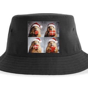 Winter Wonderland Christmas Prairie Dog Sustainable Bucket Hat