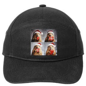 Winter Wonderland Christmas Prairie Dog 7-Panel Snapback Hat