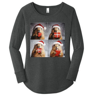 Winter Wonderland Christmas Prairie Dog Women's Perfect Tri Tunic Long Sleeve Shirt