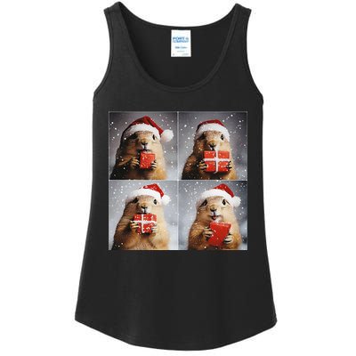 Winter Wonderland Christmas Prairie Dog Ladies Essential Tank