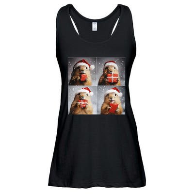 Winter Wonderland Christmas Prairie Dog Ladies Essential Flowy Tank