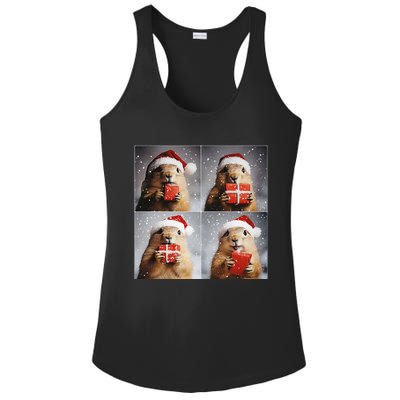 Winter Wonderland Christmas Prairie Dog Ladies PosiCharge Competitor Racerback Tank