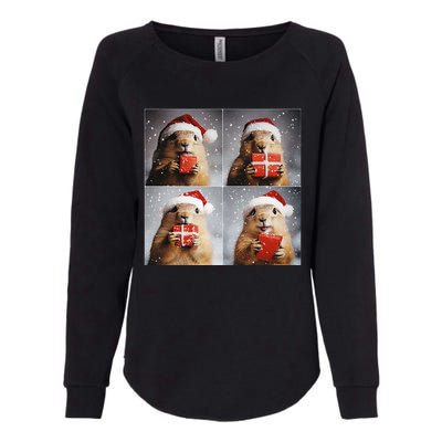 Winter Wonderland Christmas Prairie Dog Womens California Wash Sweatshirt