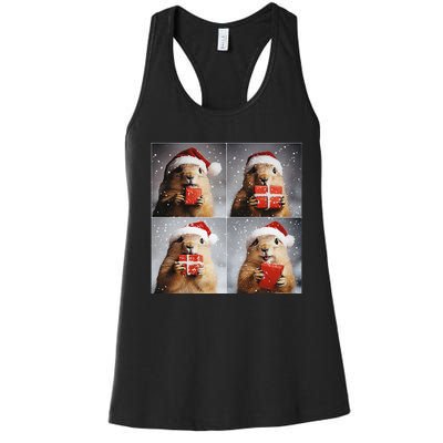 Winter Wonderland Christmas Prairie Dog Women's Racerback Tank