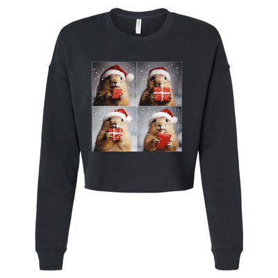 Winter Wonderland Christmas Prairie Dog Cropped Pullover Crew