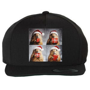 Winter Wonderland Christmas Prairie Dog Wool Snapback Cap