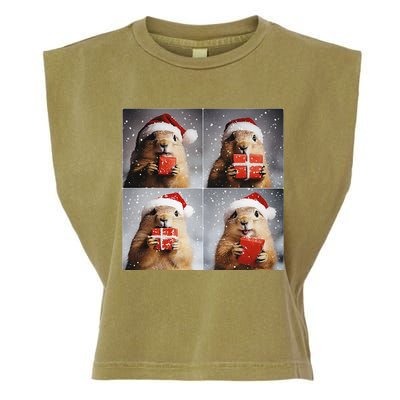 Winter Wonderland Christmas Prairie Dog Garment-Dyed Women's Muscle Tee