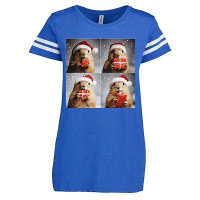 Winter Wonderland Christmas Prairie Dog Enza Ladies Jersey Football T-Shirt