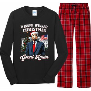 Winner Winner Christmas Great Again Fun Trump 2024 President Long Sleeve Pajama Set