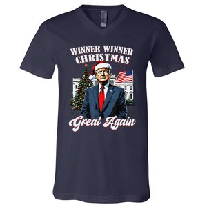 Winner Winner Christmas Great Again Fun Trump 2024 President V-Neck T-Shirt