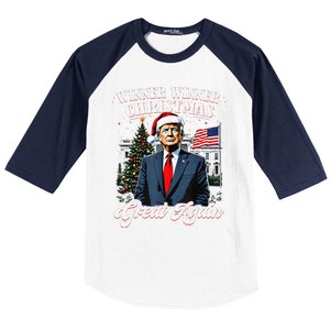 Winner Winner Christmas Great Again Fun Trump 2024 President Baseball Sleeve Shirt