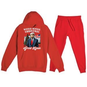 Winner Winner Christmas Great Again Fun Trump 2024 President Premium Hooded Sweatsuit Set