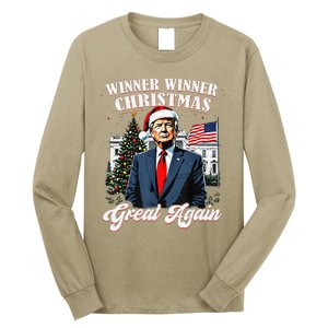 Winner Winner Christmas Great Again Fun Trump 2024 President Long Sleeve Shirt