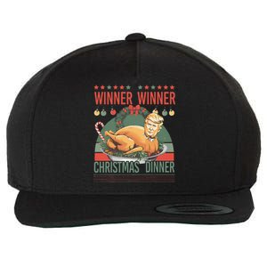 Winner Winner Christmas Dinner Funny Trump Turkey Christmas Wool Snapback Cap