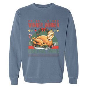 Winner Winner Christmas Dinner Funny Trump Turkey Christmas Garment-Dyed Sweatshirt