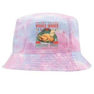 Winner Winner Christmas Dinner Funny Trump Turkey Christmas Tie-Dyed Bucket Hat