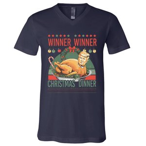 Winner Winner Christmas Dinner Funny Trump Turkey Christmas V-Neck T-Shirt