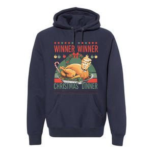 Winner Winner Christmas Dinner Funny Trump Turkey Christmas Premium Hoodie