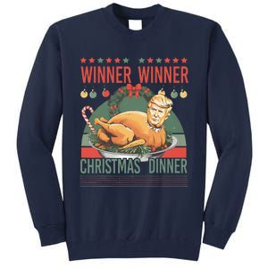 Winner Winner Christmas Dinner Funny Trump Turkey Christmas Tall Sweatshirt