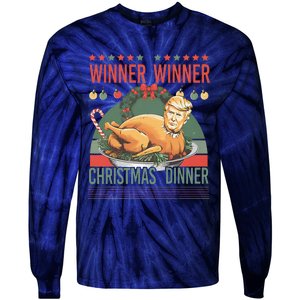 Winner Winner Christmas Dinner Funny Trump Turkey Christmas Tie-Dye Long Sleeve Shirt