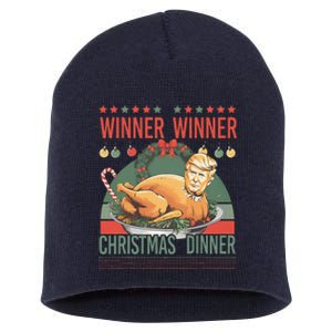 Winner Winner Christmas Dinner Funny Trump Turkey Christmas Short Acrylic Beanie