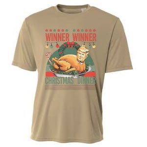 Winner Winner Christmas Dinner Funny Trump Turkey Christmas Cooling Performance Crew T-Shirt