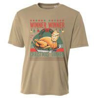 Winner Winner Christmas Dinner Funny Trump Turkey Christmas Cooling Performance Crew T-Shirt