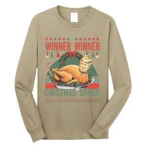 Winner Winner Christmas Dinner Funny Trump Turkey Christmas Long Sleeve Shirt