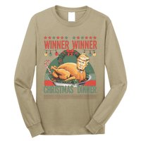 Winner Winner Christmas Dinner Funny Trump Turkey Christmas Long Sleeve Shirt