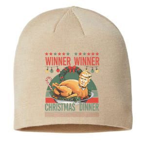 Winner Winner Christmas Dinner Funny Trump Turkey Christmas Sustainable Beanie