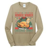 Winner Winner Christmas Dinner Funny Trump Turkey Christmas Tall Long Sleeve T-Shirt