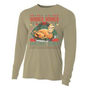 Winner Winner Christmas Dinner Funny Trump Turkey Christmas Cooling Performance Long Sleeve Crew