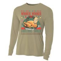 Winner Winner Christmas Dinner Funny Trump Turkey Christmas Cooling Performance Long Sleeve Crew