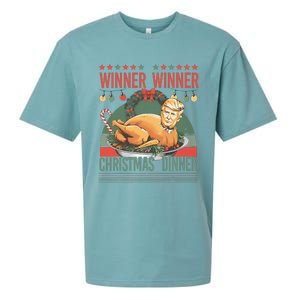 Winner Winner Christmas Dinner Funny Trump Turkey Christmas Sueded Cloud Jersey T-Shirt