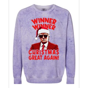 Winner Winner Christmas Great Again Funny Santa Trump Colorblast Crewneck Sweatshirt