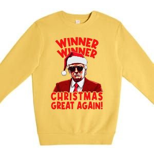 Winner Winner Christmas Great Again Funny Santa Trump Premium Crewneck Sweatshirt