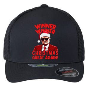 Winner Winner Christmas Great Again Funny Santa Trump Flexfit Unipanel Trucker Cap