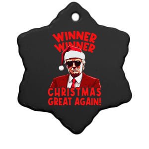 Winner Winner Christmas Great Again Funny Santa Trump Ceramic Star Ornament