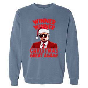 Winner Winner Christmas Great Again Funny Santa Trump Garment-Dyed Sweatshirt