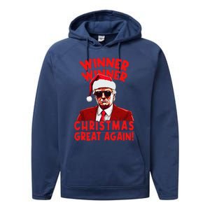 Winner Winner Christmas Great Again Funny Santa Trump Performance Fleece Hoodie