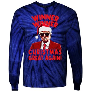 Winner Winner Christmas Great Again Funny Santa Trump Tie-Dye Long Sleeve Shirt