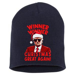 Winner Winner Christmas Great Again Funny Santa Trump Short Acrylic Beanie