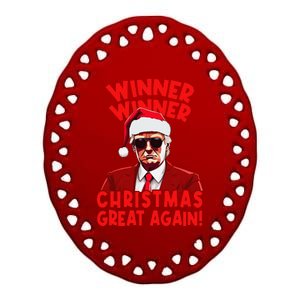 Winner Winner Christmas Great Again Funny Santa Trump Ceramic Oval Ornament