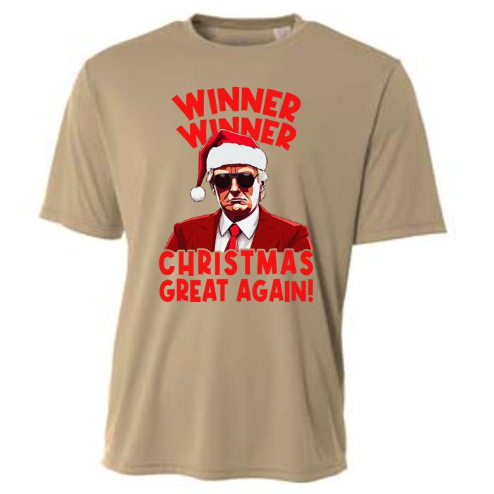 Winner Winner Christmas Great Again Funny Santa Trump Cooling Performance Crew T-Shirt