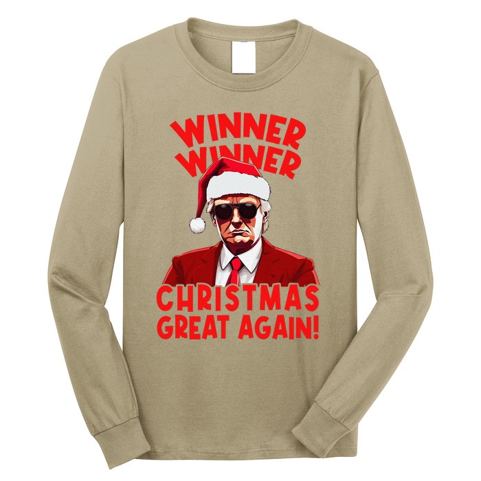 Winner Winner Christmas Great Again Funny Santa Trump Long Sleeve Shirt