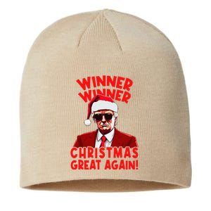 Winner Winner Christmas Great Again Funny Santa Trump Sustainable Beanie